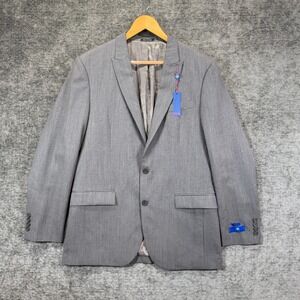 Egara Blazer Sport Coat Wool Slim Fit Gray Textured Mens 42L